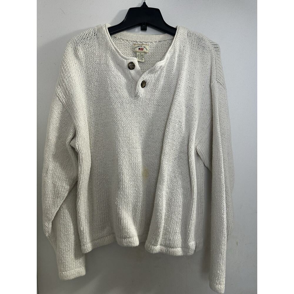 Country Seat Women’s Sweater Beige Vintage Size Small Cotton Blend w/Buttons